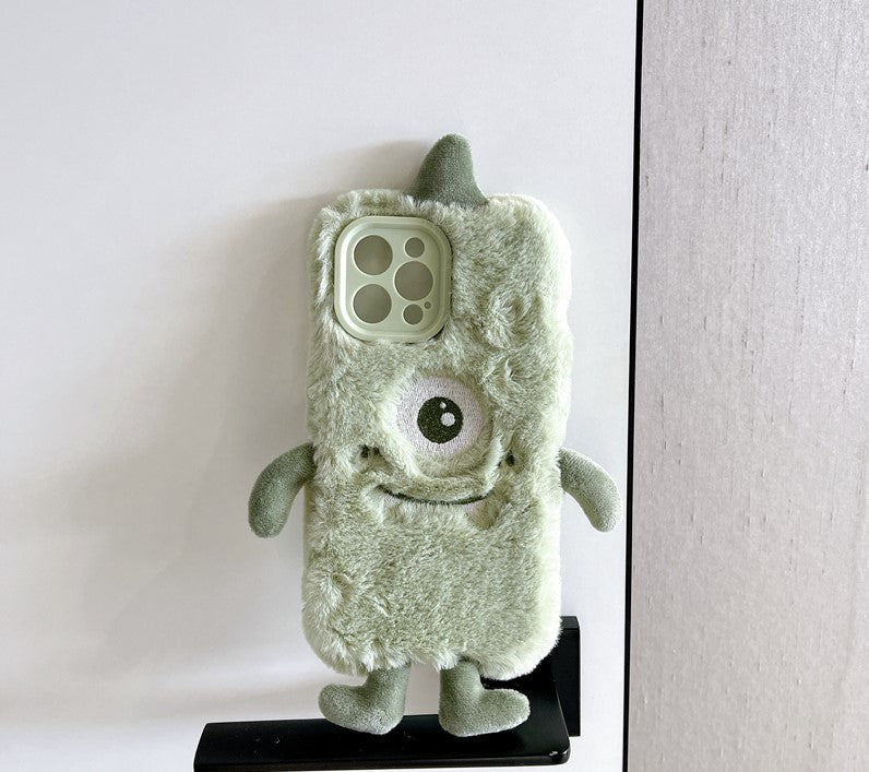 monster phone case Funny Textured Furry Fuzzy One Eye Green Monster Case For iPhones – My Ace  Case