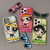 Cartoon Puff Girls with Sunglasses Pop Socket iPhone Case