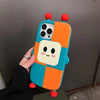 Cute Orange Green Robot Silicone iPhone Case