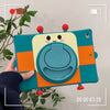 Cute Orange Green Robot with Stand iPad Case