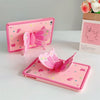 Pink Girly Butterfly Silicone iPad Case with Matching Stand