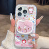 Clear Kawaii Japanese Kitty Case with Pink Phone Grip