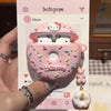 Japanese Kitty Silicone Donut Case with Charm