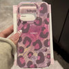 Metallic Pink Grey Leopard Print