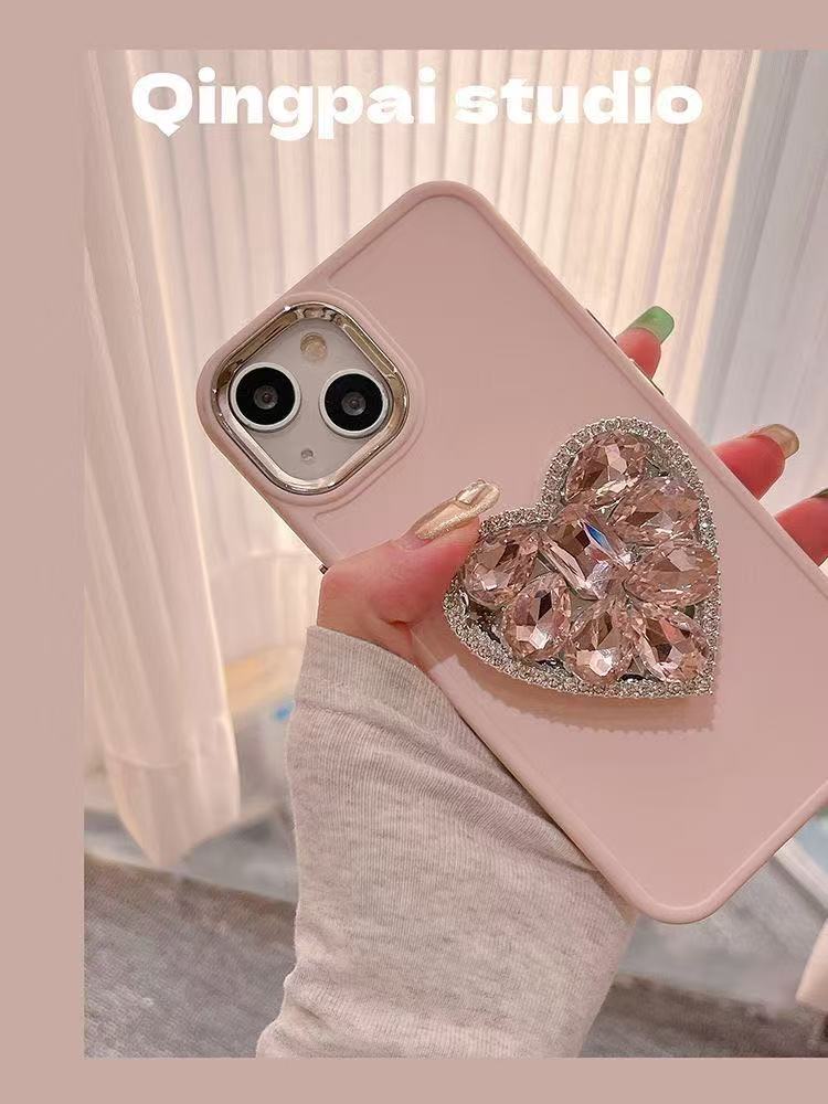 Pink Crystal Heart Pop Socket