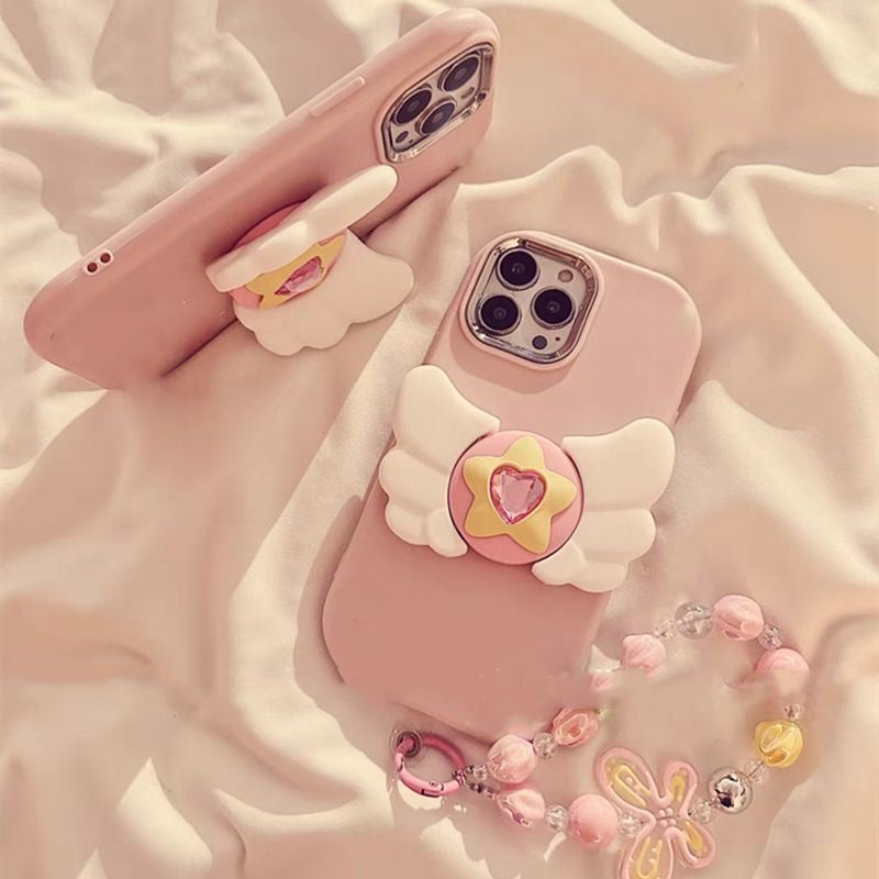 Soft Pink Case with Angel Wing Grip and Matching Strap