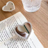 Crystal Heart Mirror Phone Grip