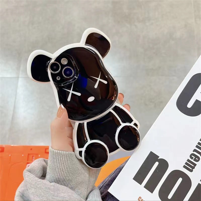 Silicone anti-slip bear shaped 3D case