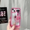 Adorable Pink Transparent Borders with Heart Charm Case For iPhones 