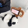 Cute iPhone 14 Case | Huge Panda Bear Plush Puppet iPhone Case