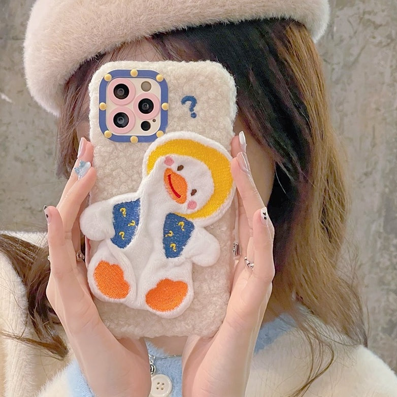 Adorable Textured Fuzzy Furry Duck Case
