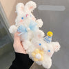 Super Cute Furry White Bunny Plush Case