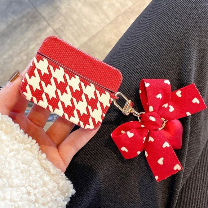 Red Houndstooth Case With Charm