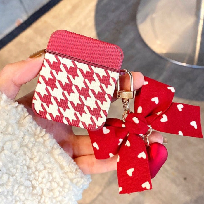 Red Houndstooth Case With Charm