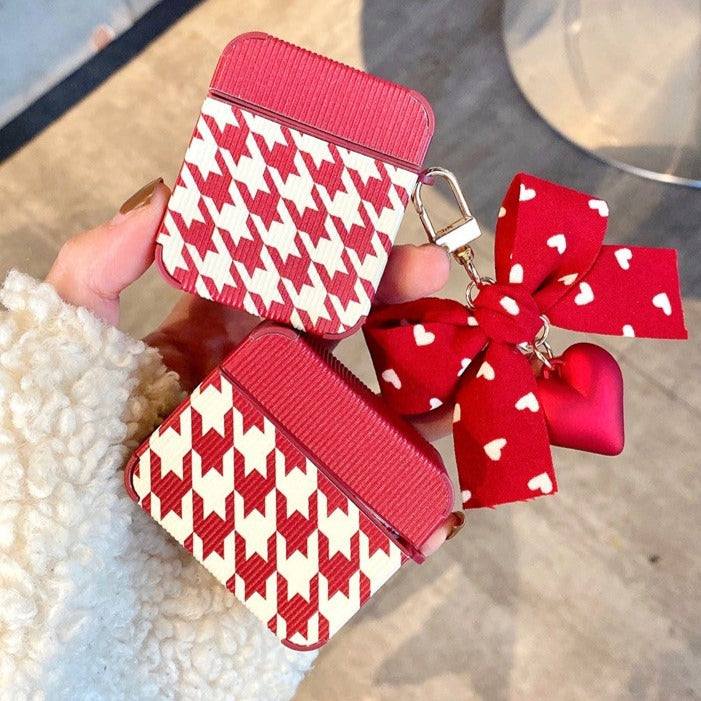 Red Houndstooth Case With Charm