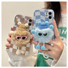 Funny Cute Winter Furball Monster With Glasses Case